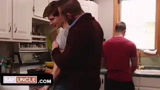 Teen Stepson Takes Raw Threesome in Bedroom