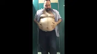 Hairy Bear Strips and Teases at His Desk