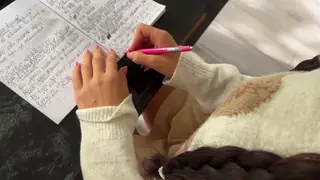 Petite Brunette Teacher Gives POV Blowjob at Desk