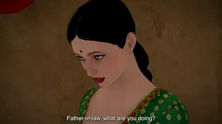 Curvy Indian Wife Rides Father-In-Law After Catching Him