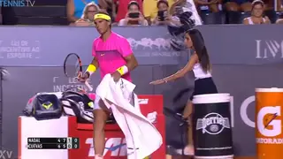 Tennis Star Strips Out of Sweaty Shorts Courtside
