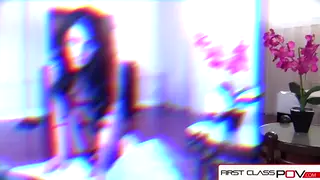 Curvy Brunette Deepthroats Big Dick for Messy Facial