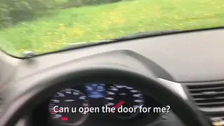 European Teen Gives Driver a Blowjob in Car