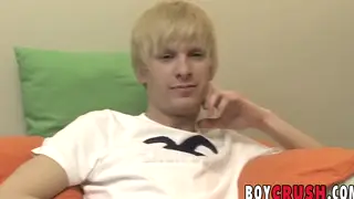 Blonde Twink Strokes Big Cock to Solo Climax