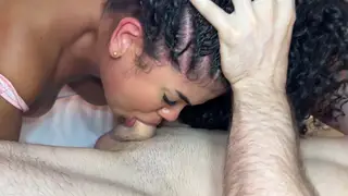 Curvy Latina Stepdaughter Squirts Hard Under Stepdad