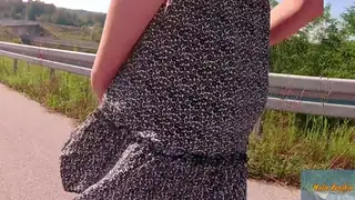 Voluptuous MILF Teases Outdoors With Toys