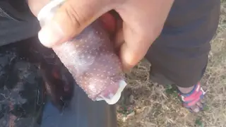 Teen Swallows Load After Condom Handjob