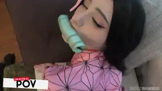 Japanese Cosplay Threesome Delivers Creampie in POV