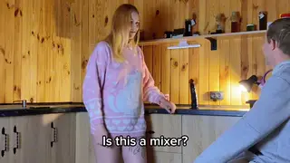 Cheating Wife Takes Friend's Load in Kitchen