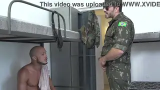 Latino Recruits Share Bareback Orgy in Military Barracks