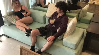 Blonde Curvy Wife Takes Her Husband's Friend Deep in Doggystyle