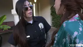 Redhead Lesbian Eats Hairy Pussy in 69 on Desk