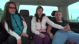 Petite European Runner Hooks Up With Stranger in Car