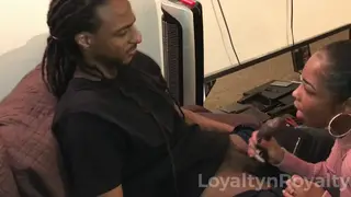 Ebony Babe Delivers a Sloppy POV Blowjob