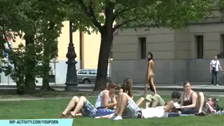 Petite Teen Flashes Naked Body in Public Streets