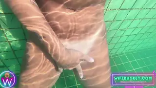 Wife Teases Swollen Folds Beneath The Surface