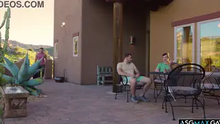 Muscular European Studs Trade Oral Before Bareback Doggy