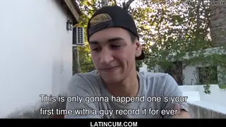 Blonde Latino Twink Takes Bareback POV Outdoors
