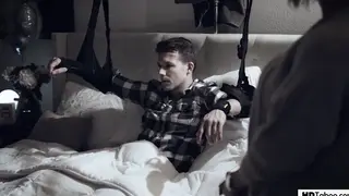 Stepmom Eases Stepson With a Slow Handjob