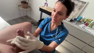Petite Nurse in Latex Gives Doctor a Deepthroat Exam