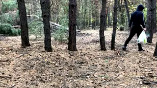 Muscular Daddy Dominates Masked Tourist in Woods