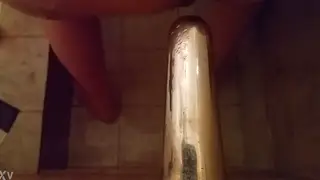 Latino Bear Pleasures Himself Under the Shower