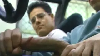 Glassed Stud Jerks His Big Cock Outdoors