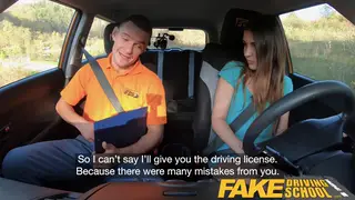 Petite European Student Gives POV Blowjob in a Fake Driving Lesson