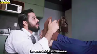 Muscular Latino Boss Dominates Employee In Sauna And Gym
