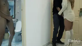 Curvy Wife Takes Two Creampies From Delivery Man While Husband Watches