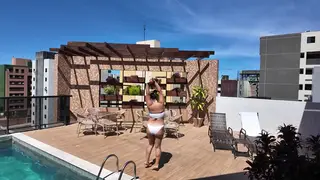 Curvy Stepmom Seduces Stepson with Poolside POV Blowjob