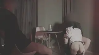 Brunette Wife Serves Two Cocks While Husband Watches