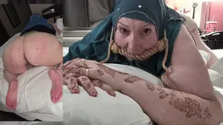 Hijabi BBW Endures Bondage Spanking From Partner in POV