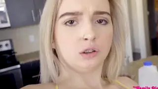 Petite Student Bent Over Desk by Teacher