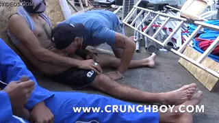 Straight Worker Gets First Public Blowjob