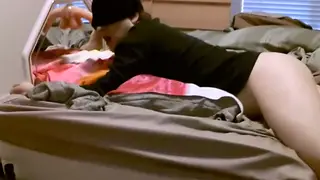 Solo Guy Trains Throat with Dildo Until Climax