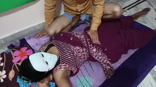 Brunette MILF Cheats While Husband Watches Nearby