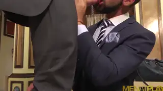 Bearded Hunk Takes His Muscular Partner Over the Desk
