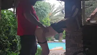 Blonde Teen Takes Creampie Outdoors During Thunderstorm