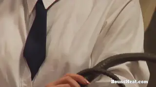 Busty Lesbian Dominates Her Bound Submissive