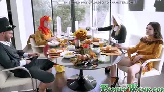 Brunette Teens Share Cocks in Superhero Cosplay Orgy