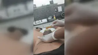 Woman Gives Smooth Wax Job to Hard Cock