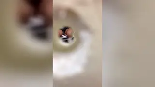 Latino Stud Shows Off Big Cock in Bathroom