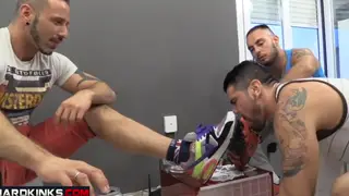 Latino Hunks Engage in Wild Gangbang Orgy with Feet Play