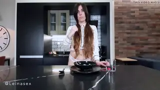 Latina Dominant Guides Viewer Through Cum Eating Instructions