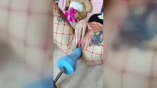 Tattooed Redhead Takes an Alien Machine to a Hard Orgasm