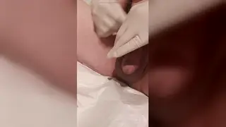 Latino Hunk Plays With Toys During Medical Massage
