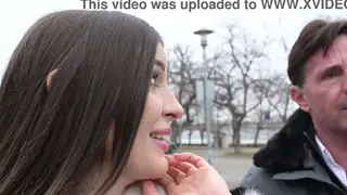 Tattooed Brunette Takes Two Cocks in Car DP Threesome