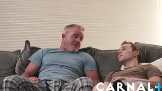 Mature Daddy and Hunk Double-Team Twink
