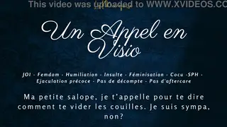 French Femdom Issues Stern JOI Commands Over Video Call